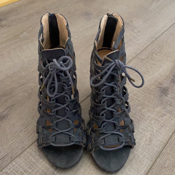 Not Rated Shoes - Not Rated Jacey Caged Lace Up Heel